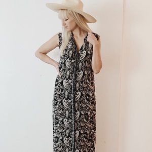 Paisley button down shirt dress